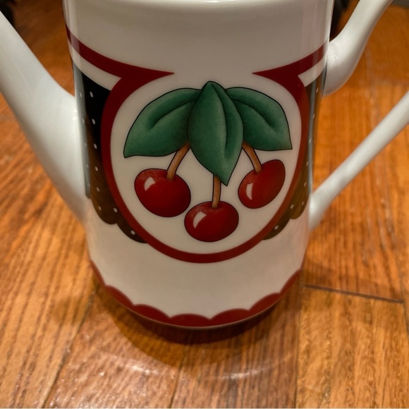 Vintage Cherry Teapot with Red and Green Accents - Mary Engelbreit - Picture 5 of 8